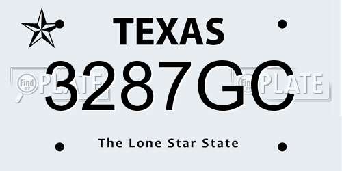 3287GC Texas License Plate