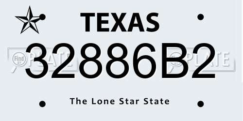 32886B2 Texas License Plate