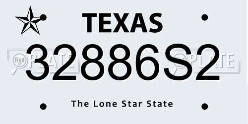 32886S2 Texas License Plate