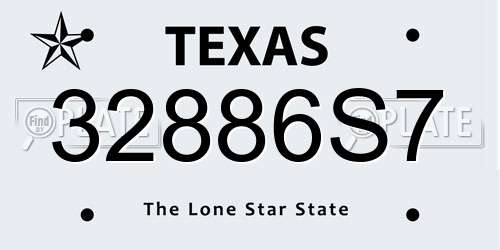 32886S7 Texas License Plate