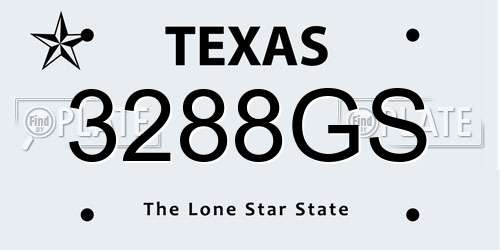 3288GS Texas License Plate