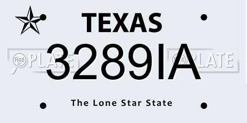 3289IA Texas License Plate
