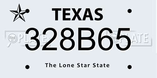 328B65 Texas License Plate