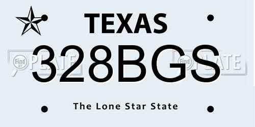 328BGS Texas License Plate