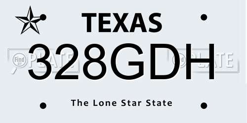328GDH Texas License Plate