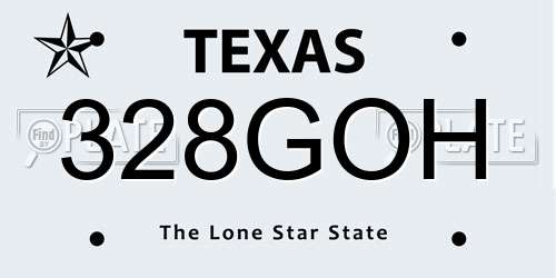 328GOH Texas License Plate
