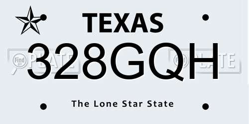 328GQH Texas License Plate