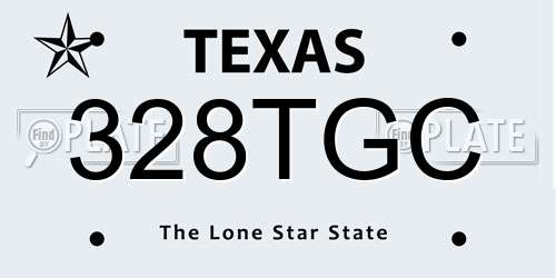 328TGC Texas License Plate