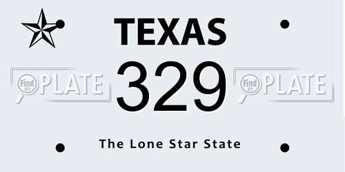 329 Texas License Plate