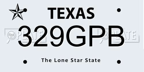 329GPB Texas License Plate
