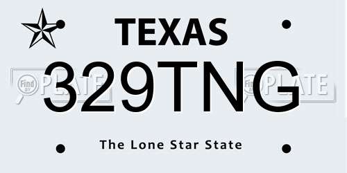 329TNG Texas License Plate