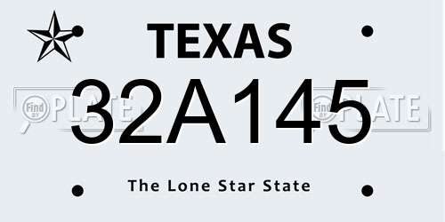 32A145 Texas License Plate