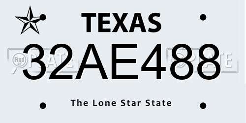 32AE488 Texas License Plate