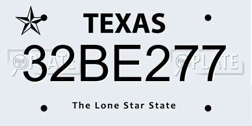 32BE277 Texas License Plate