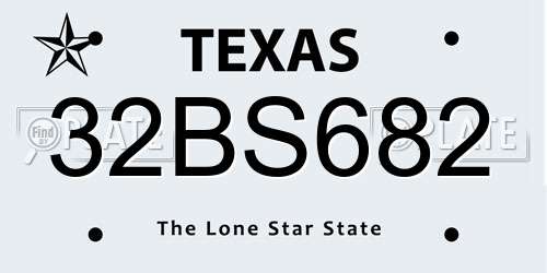 32BS682 Texas License Plate