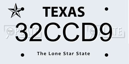 32CCD9 Texas License Plate