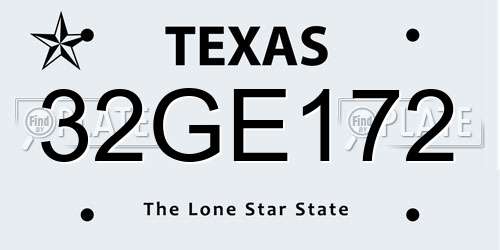 32GE172 Texas License Plate