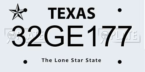 32GE177 Texas License Plate