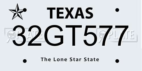 32GT577 Texas License Plate