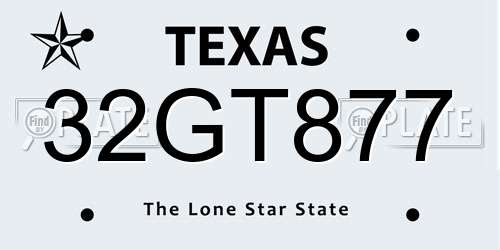 32GT877 Texas License Plate