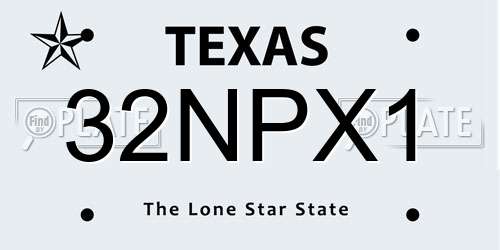 32NPX1 Texas License Plate