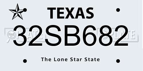 32SB682 Texas License Plate