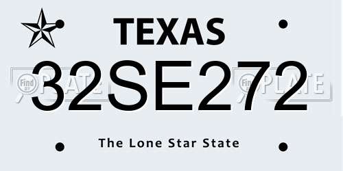 32SE272 Texas License Plate