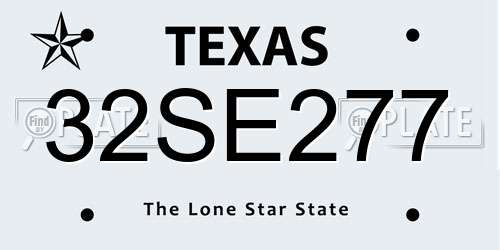 32SE277 Texas License Plate