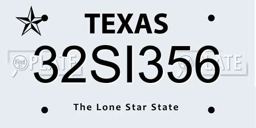 32SI356 Texas License Plate