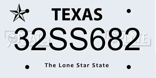 32SS682 Texas License Plate