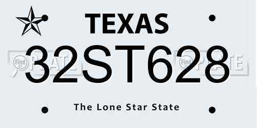 32ST628 Texas License Plate
