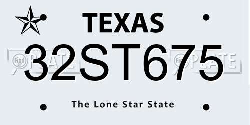 32ST675 Texas License Plate