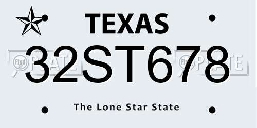 32ST678 Texas License Plate
