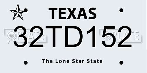 32TD152 Texas License Plate