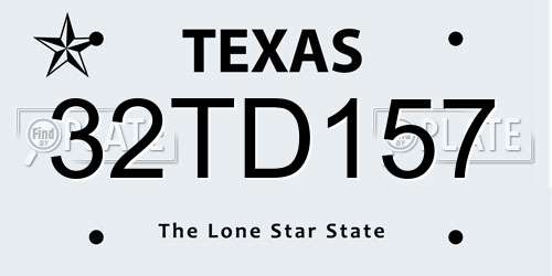 32TD157 Texas License Plate