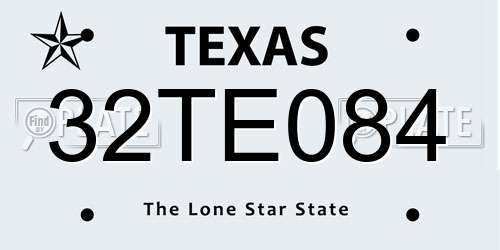 32TE084 Texas License Plate