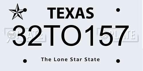 32TO157 Texas License Plate