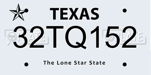 32TQ152 Texas License Plate