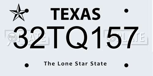32TQ157 Texas License Plate