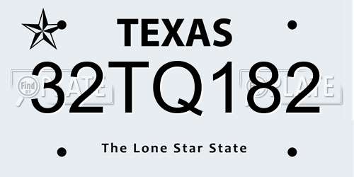 32TQ182 Texas License Plate