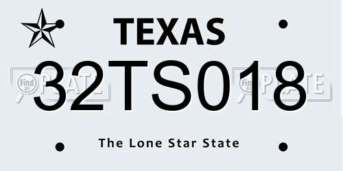 32TS018 Texas License Plate