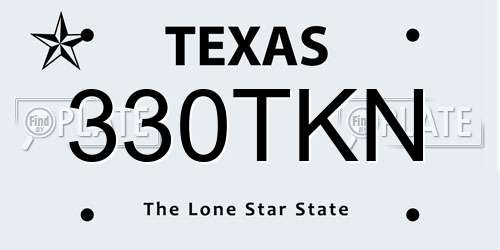 330TKN Texas License Plate