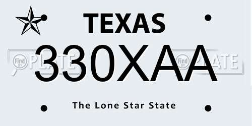 330XAA Texas License Plate