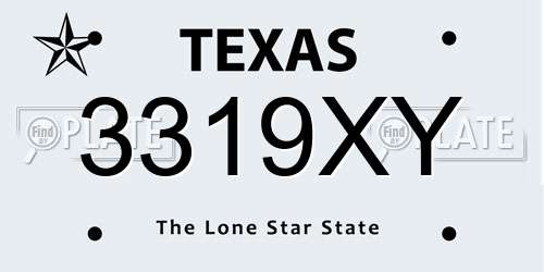 3319XY Texas License Plate