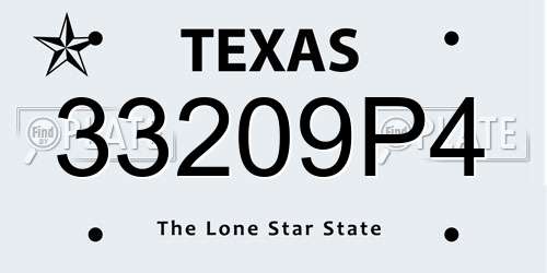 33209P4 Texas License Plate