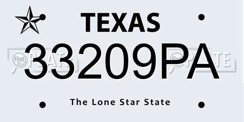 33209PA Texas License Plate