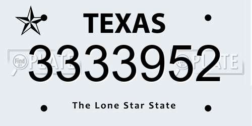 3333952 Texas License Plate