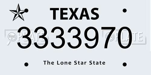 3333970 Texas License Plate