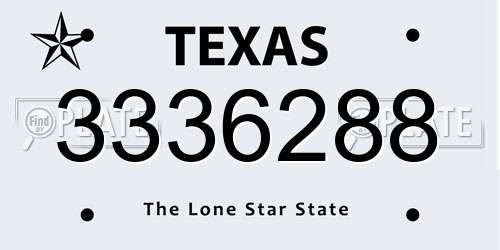 3336288 Texas License Plate