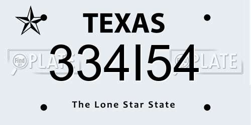 334I54 Texas License Plate